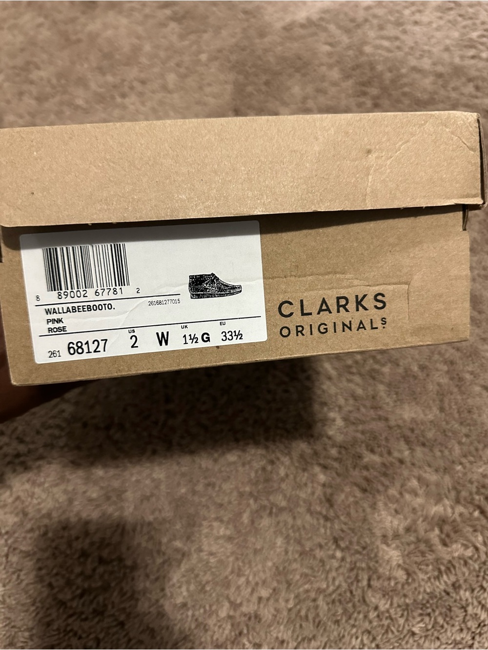Clarks Kids Wallabee Boot in Rose Pink